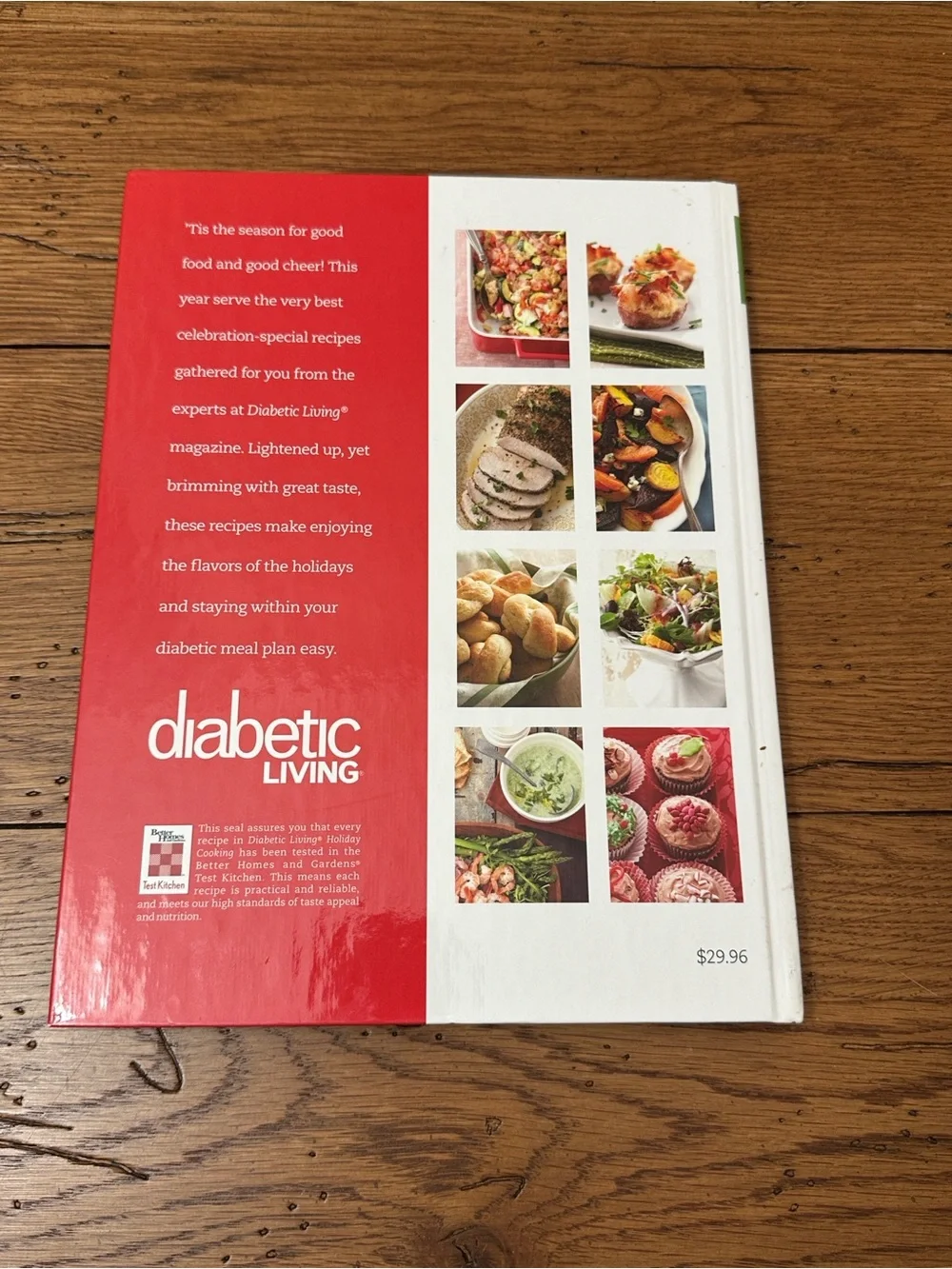 Diabetic Living Holiday Cooking Cookbook - White, Red, Green Cover
